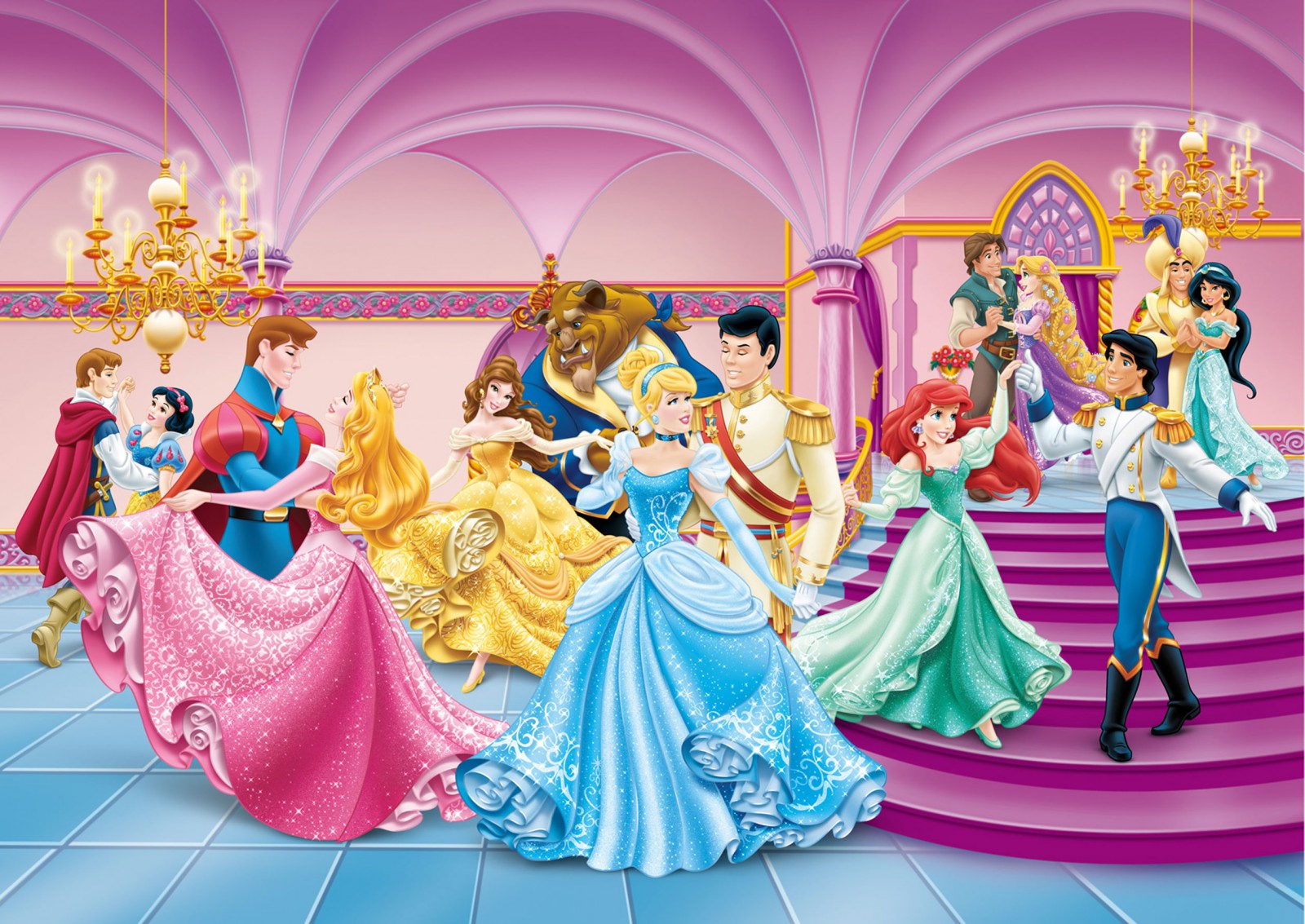 Fototapete Tapete Disney Prinzessin Cinderella 255x180cm