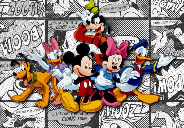 Photo wallpaper Disney Mickey Mouse Minnie Mouse Goofy | paper non woven Des-38