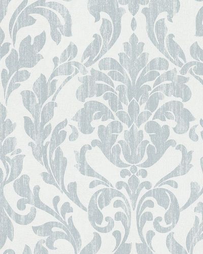 Wallpaper vines ornaments shine white blue Marburg Nabucco non-woven 58036