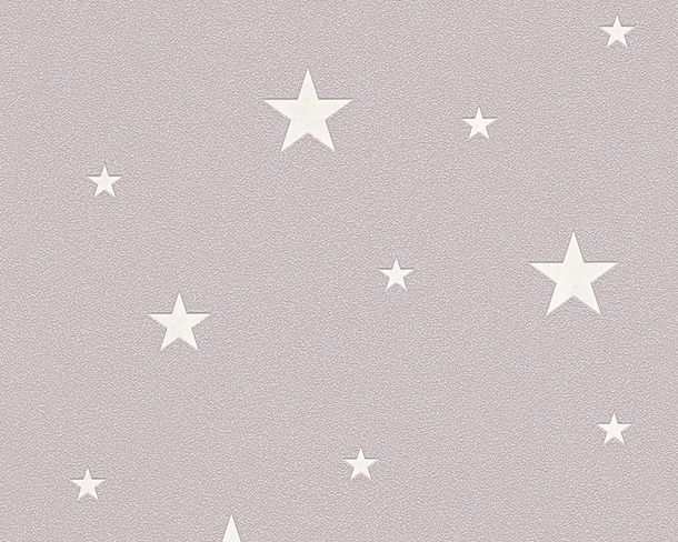 Luminous Wallpaper stars star taupe white AS Creation Day'n'Night 32440-2