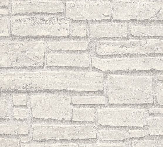 Vinyl Wallpaper natural stone AS Essentials grey white 6623-16