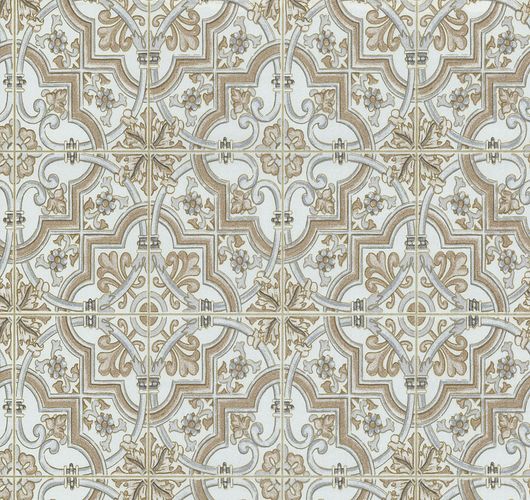 Wallpaper tiles ornaments Wallcover P+S Easy Wall white 13477-10