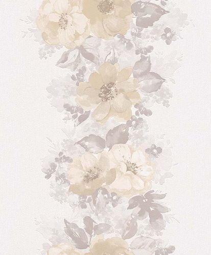 Non-woven wallpaper flower motif white Erismann Claire 6427-02