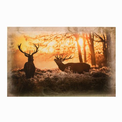 Picture Canvas Mural Print Deer Forest Wood Sun 78x118cm