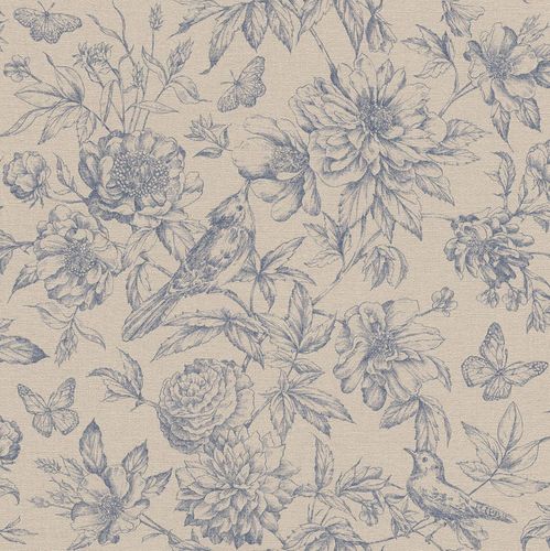 Wallpaper nature floral flowers beige grey Rasch Florentine 449471