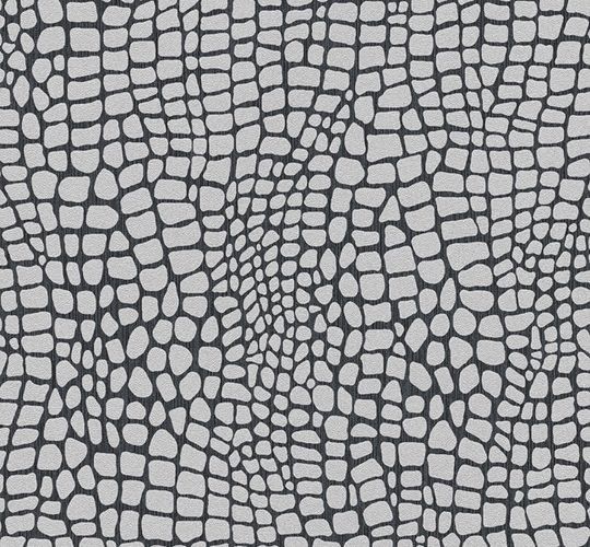 Wallpaper glitter leopard black grey P+S Opal 02494-10