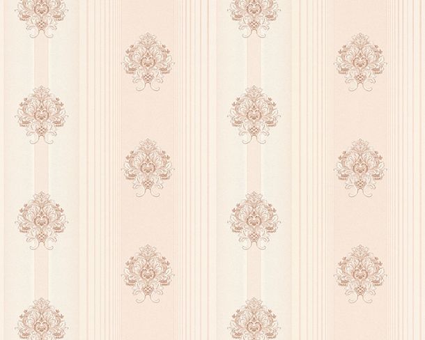 Wallpaper Hermitage stripes floral rose Metallic 33084-5