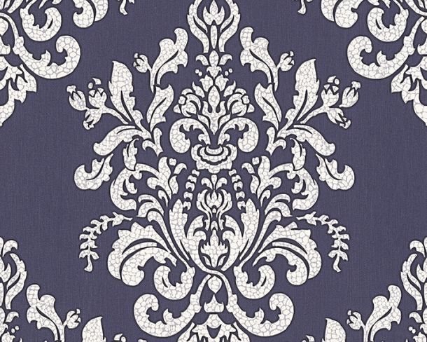 Wallpaper Hermitage 10 baroque classic dark blue Metallic 34143-1