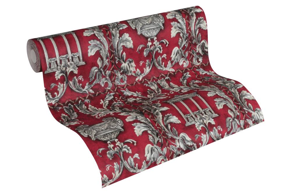 Wallpaper Wolfgang Joop Greek temple red glitter 34086-1