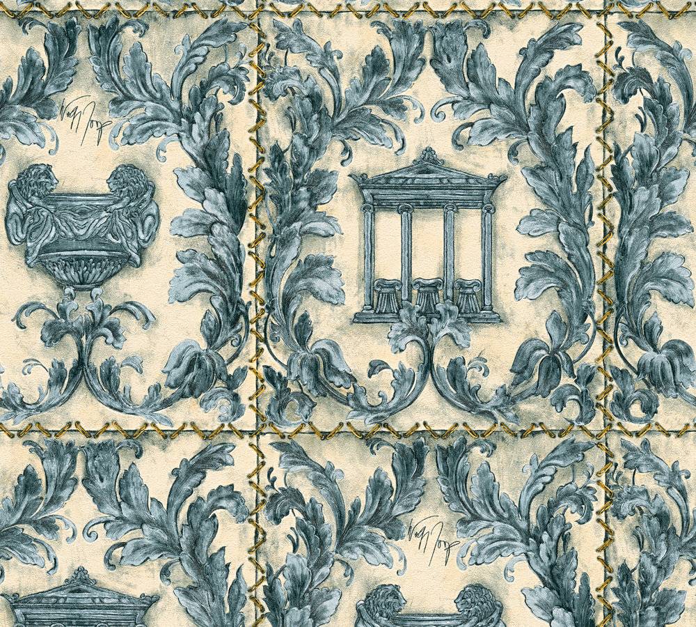 Wallpaper Wolfgang Joop Greek temple light blue glitter 34086-3