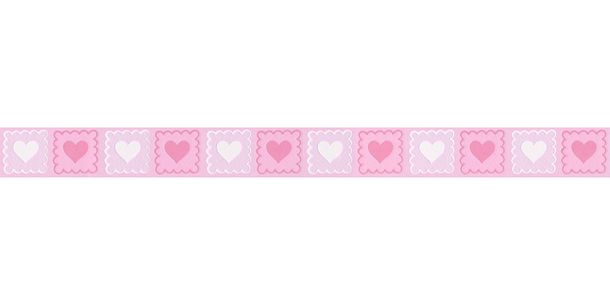 Article picture Wallpaper Border Kids Heart rose white self-adhesive 2818-14