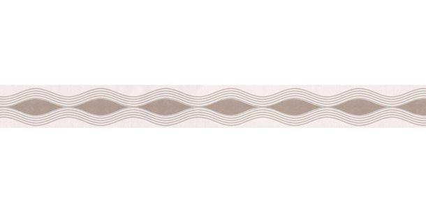 Roll picture Wallpaper Border Wave white taupe self-adhesive 2822-24