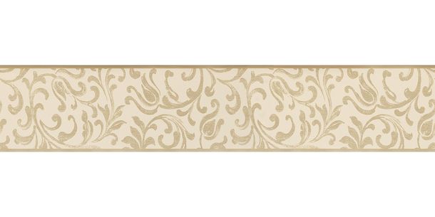 Roll picture Wallpaper Border Tendril beige gold Gloss self-adhesive 9055-29