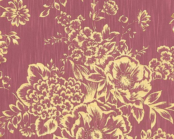 Article picture Wallpaper flowers nature light red gold Metallic Silk 30657-6