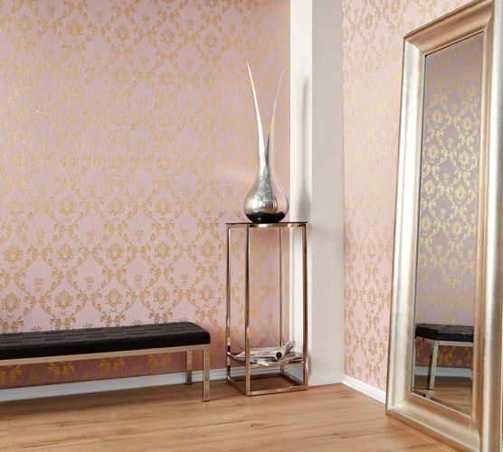 Room picture Wallpaper ornaments rose gold Metallic Silk 30658-5