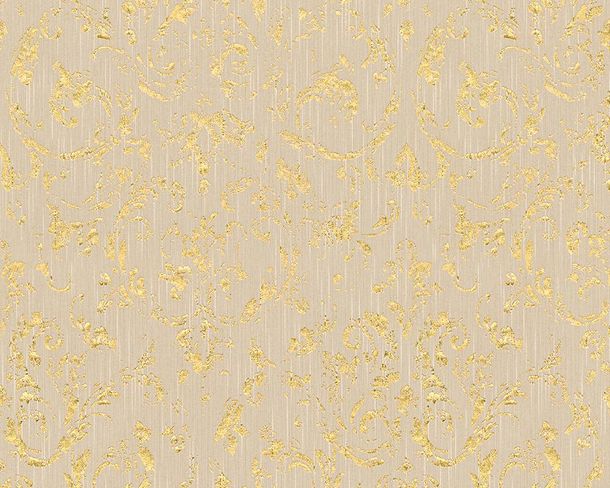 Article picture Wallpaper baroque ornament beige grey gold Metallic Silk 30660-2