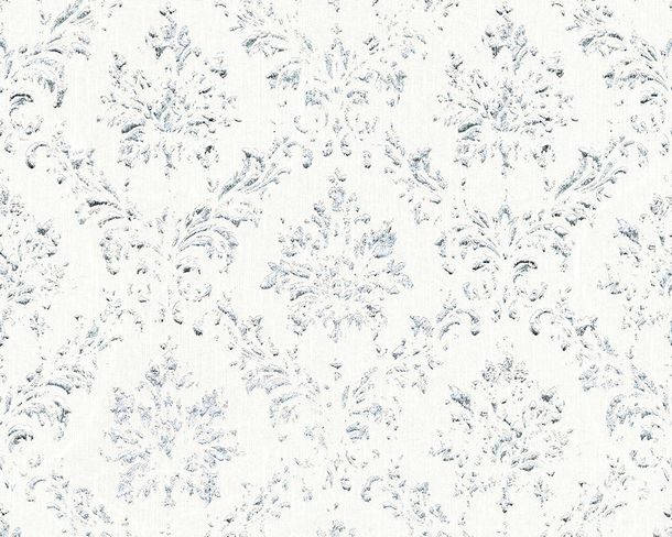 Article picture Wallpaper vintage baroque white silver Metallic Silk 30662-1