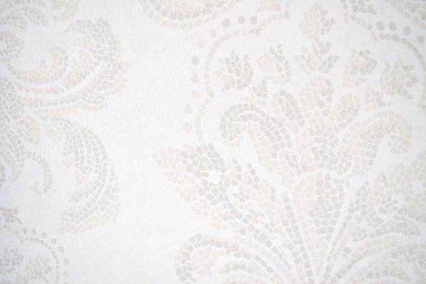 Wallpaper Fuggerhaus Byzantium baroque mosaic white Glitter 4789-11