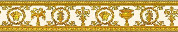 Wallpaper border Versace Home Medusa white gold 34305-2