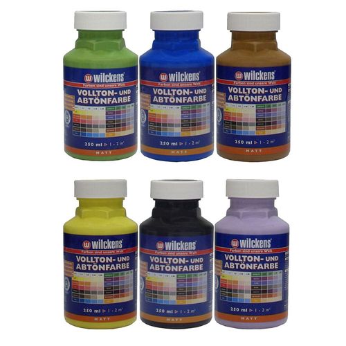 Wilckens Tinting Paint Acrylic Painting 6 Colours 250ml