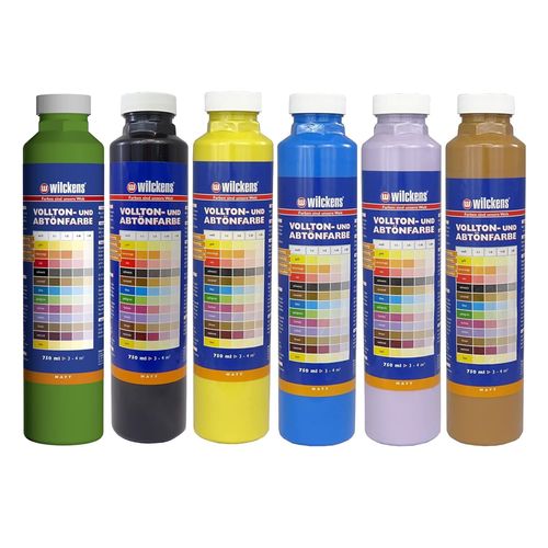 Wilckens Tinting Paint Acrylic Painting 6 Colours 750ml