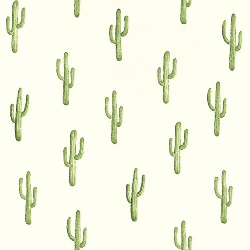 Wallpaper World Wide Walls cactus white green 138899