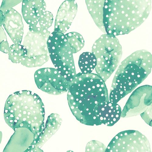 Wallpaper World Wide Walls cactus white green 138903