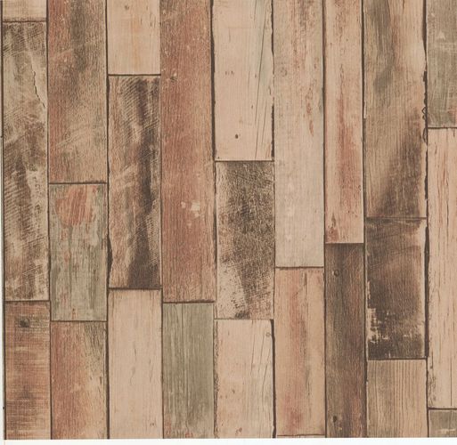 Wallpaper wooden style brown beige P+S Collage 42504-10