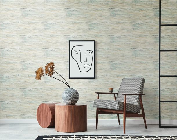 Wallpaper sea waves cream white beige livingwalls 35409-1