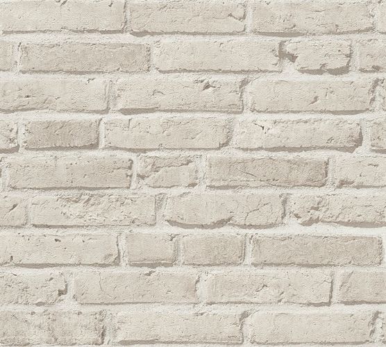 Wallpaper non woven stone wall bricks beige white AS Creation 35581-3