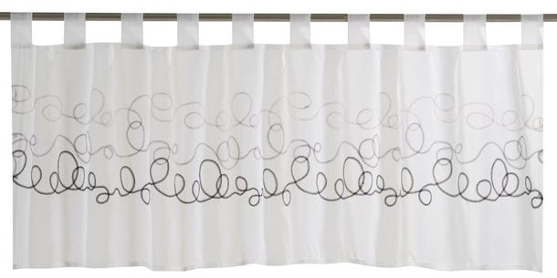 Half Curtain transparent Curly graphic black white 198640