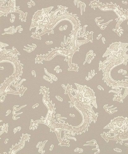 Wallpaper Barbara Schöneberger dragon China taupe white 527933