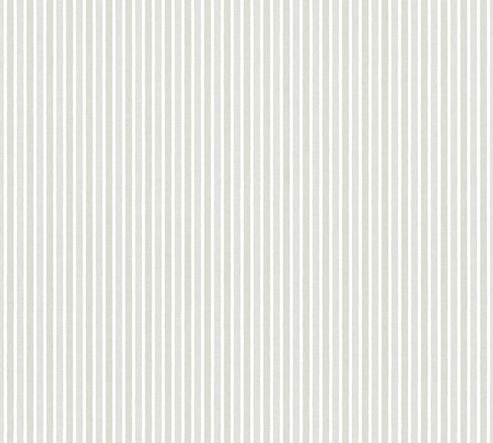 Kids Wallpaper stripes striped white silver gloss Little Stars 35565-2