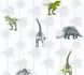 Kids Wallpaper dinos dinosaur white green Little Stars 35835-2 1