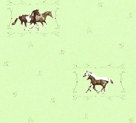 Kids Wallpaper horse pony green brown gloss Little Stars 35837-1