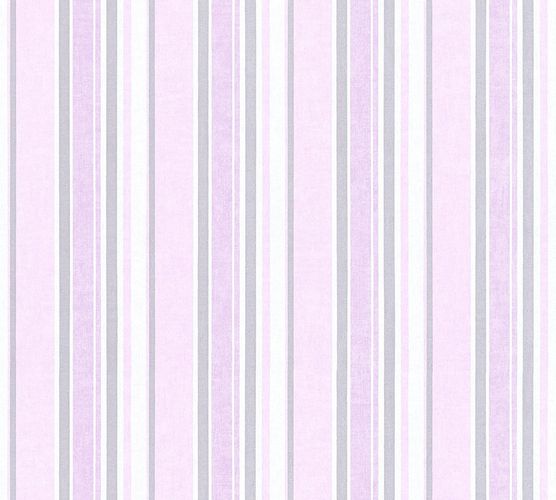 Kids Wallpaper stripes striped rose silver gloss 35849-4