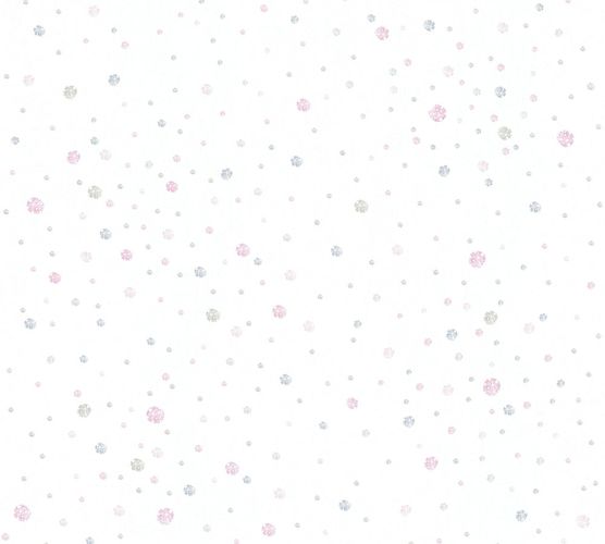 Kids Wallpaper dots dotted white rose 35855-1