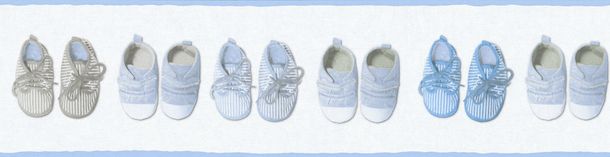 Kids Wallpaper Border kids shoes white light blue 35864-2