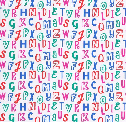 Kids Wallpaper Die Maus letters white colourful 05214-10