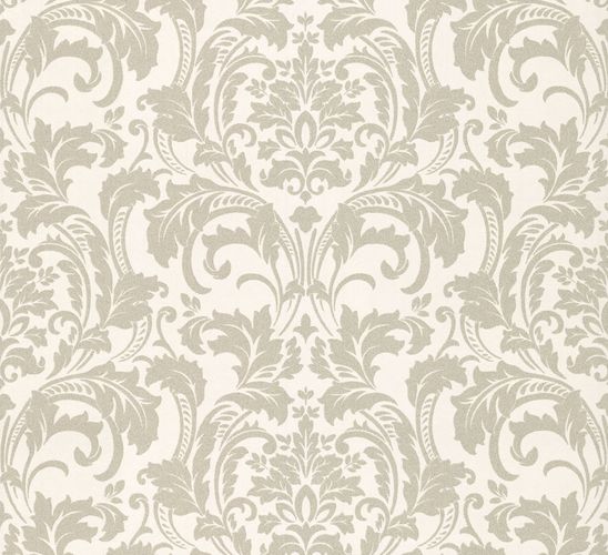 Article picture Deluxe by Guido Maria Kretschmer Wallpaper damask glass beads white silver 41005-10