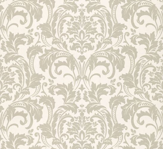 Article picture Deluxe by Guido Maria Kretschmer Wallpaper damask glass beads white silver 41005-10