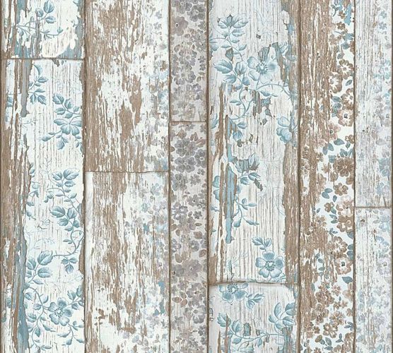 Wallpaper Neue Bude 2.0 wooden vintage white blue 36119-1