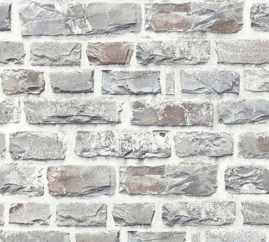 Wallpaper Neue Bude 2.0 stone bricks wall grey 36140-3