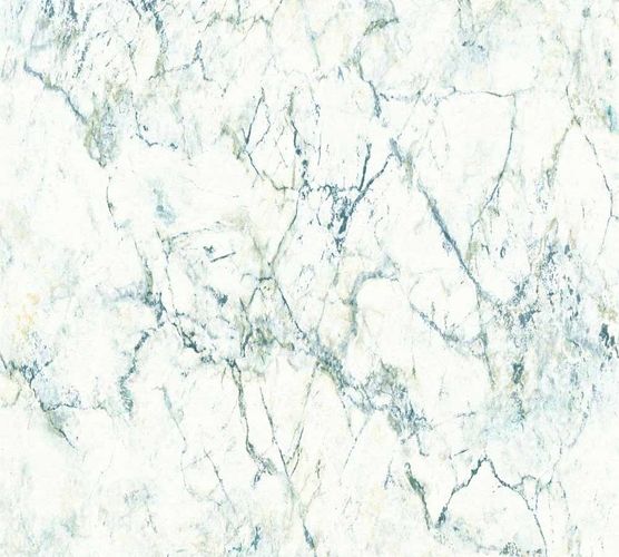 Wallpaper Neue Bude 2.0 marble design white green 36157-1