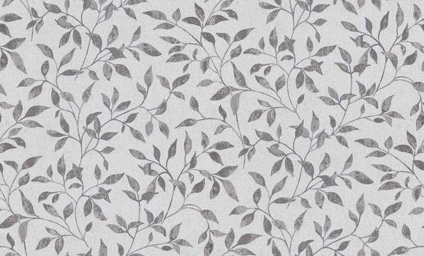 Detail picture Non-woven Wallpaper leaf grey silver Erismann Vintage 6333-10