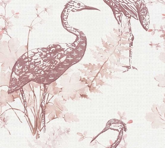 image Wallpaper crane bird nature beige pink rose AS Creation 36092-4