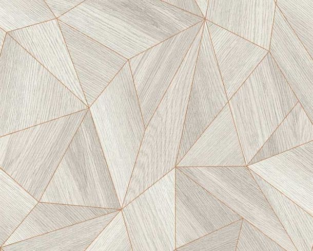 Wallpaper Daniel Hechter 3D polygon wood design taupe 36133-2