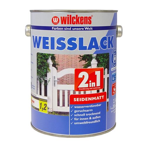 Wilckens 2in1 White Lacquer silk mat & gloss 2,5 litre