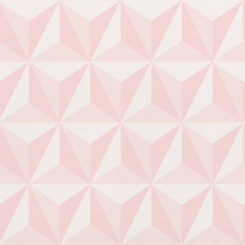 Article picture Kids Wallpaper 3D Triangle pink white Rasch Textil 138911