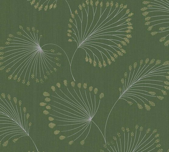 Room picture Wallpaper leaves green gold metallic Architects Paper 33371-1